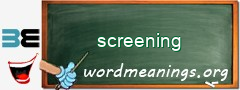 WordMeaning blackboard for screening